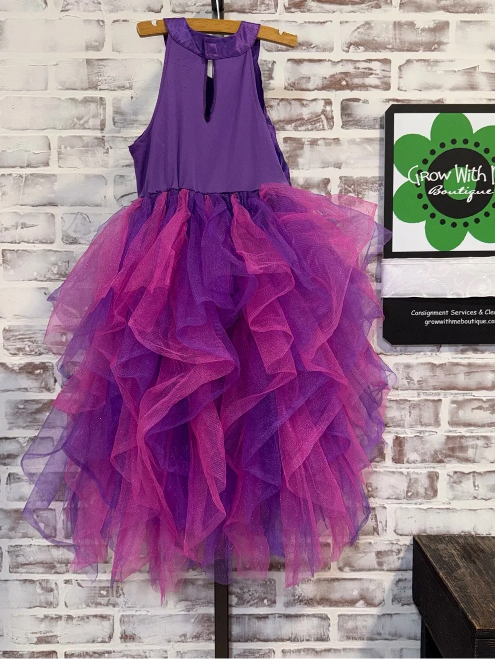 Modern hero Purple and Pink Layered Tulle Girls' Costume Dress